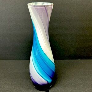 Mid Century Modern Nasco Japan hand blown swirl bud vase